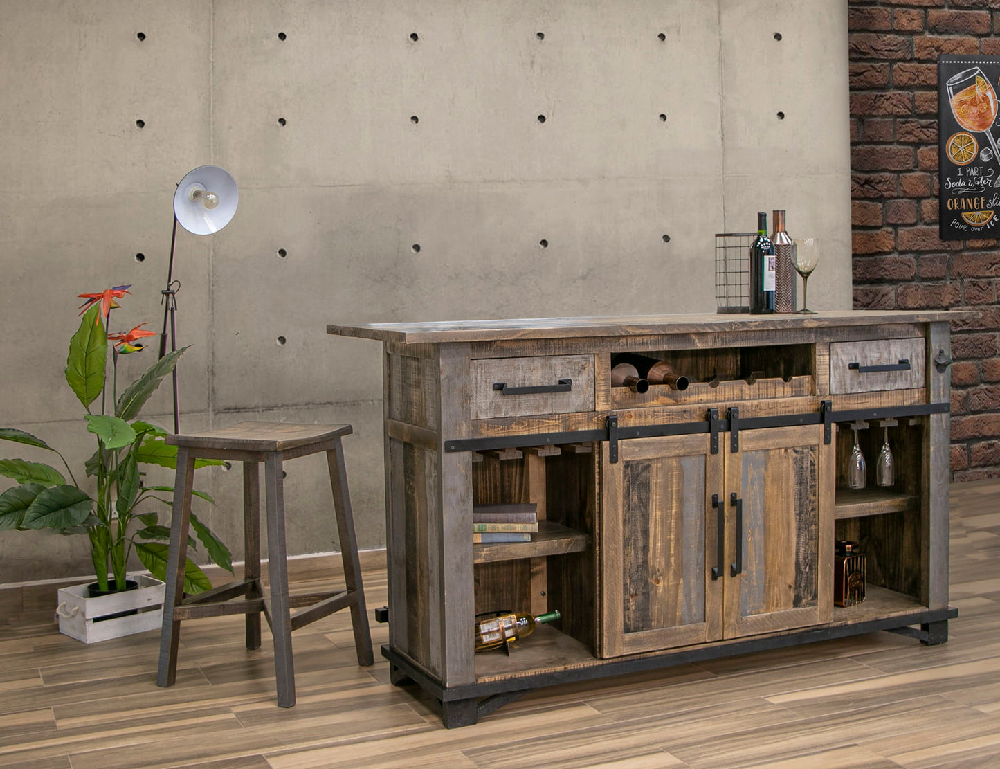 Loft - Bar - Two Tone Gray / Brown