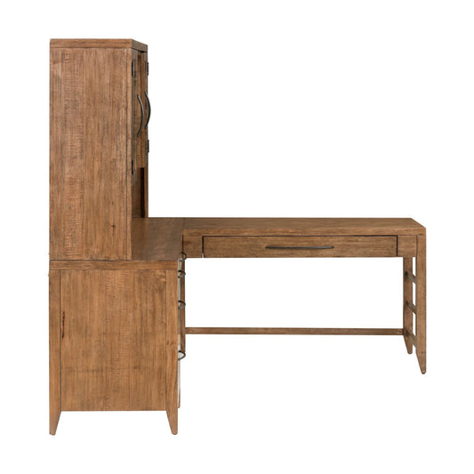 Shaker Lakes - Opt L Shaped Desk Set - Harvest Brown