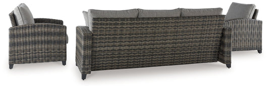 Oasis Court - Sofa, Chairs, Table Set (Set of 4) - Gray