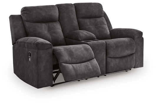 Brysonview - Double Reclining Loveseat With Console - Charcoal