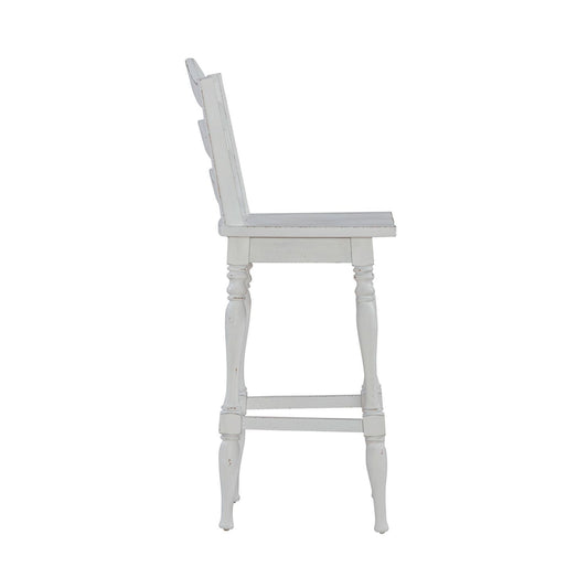 Magnolia Manor - Ladderback Swivel Bar Stool - Antique White