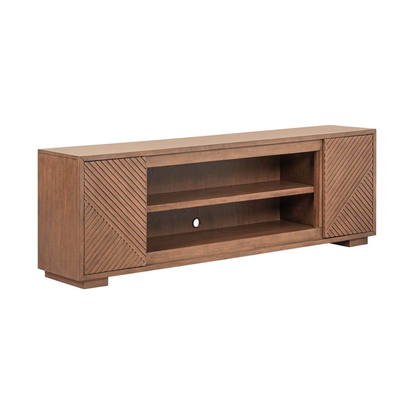 Fireplace TV Consoles - 84'' Fireplace TV Console Multiplees - Light Brown