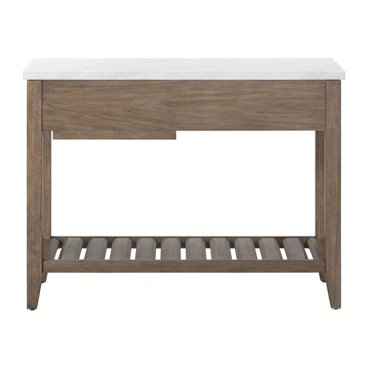 Edison - Server With Faux Marble Top - Brownstone