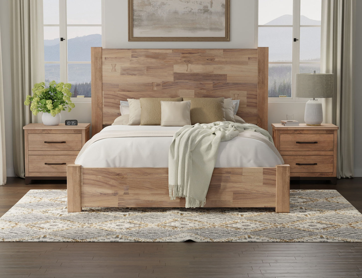 Natural Parota - Queen Headboard - Brown Cappuccino