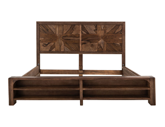 Praga - Queen Storage Platform - Almond / Barrel Brown