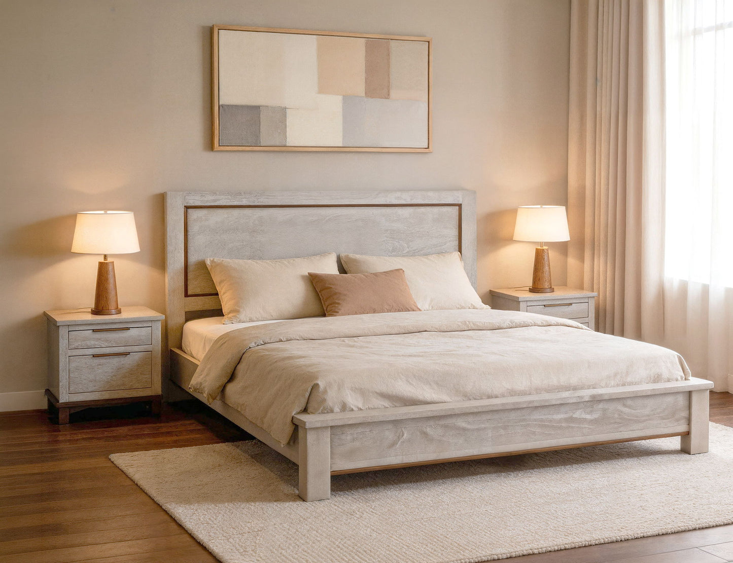 Loft - 6/6 Eastern King Headboard - Gray / Beige