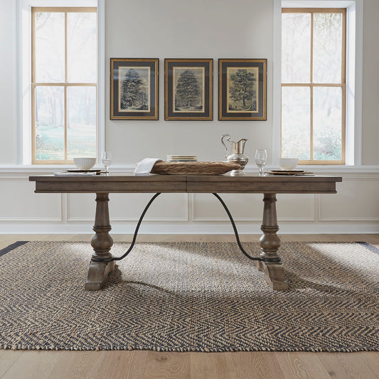 Americana Farmhouse - Trestle Table - Dark Brown