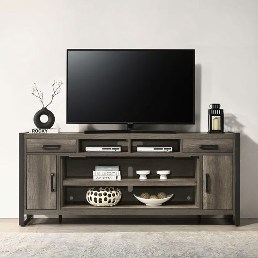 Fireplace TV Consoles - 686 78" Console With Fire FTS - Brown