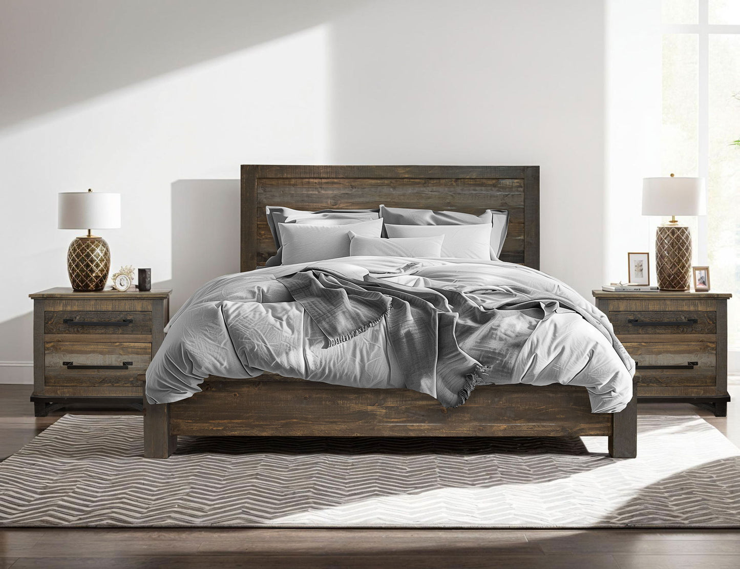 Loft - Queen Headboard - Two Tone Gray / Brown