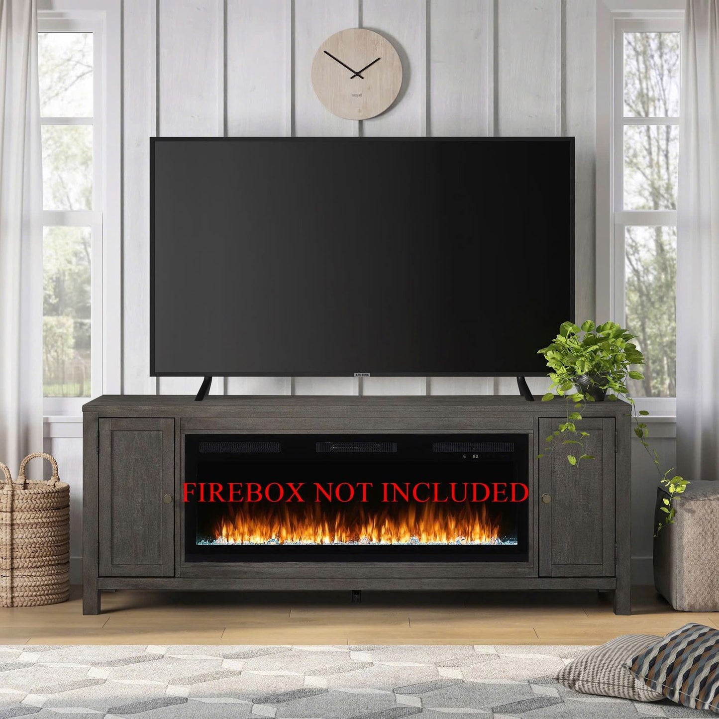 Fireplace TV Consoles - 78" Fireplace TV Console FTS - Dark Brown