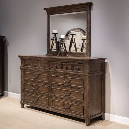 Paradise Valley - Landscape Mirror - Saddle Brown