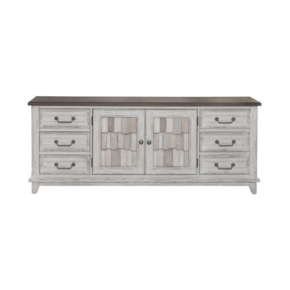 River Place - 75" Entertainment Console - White