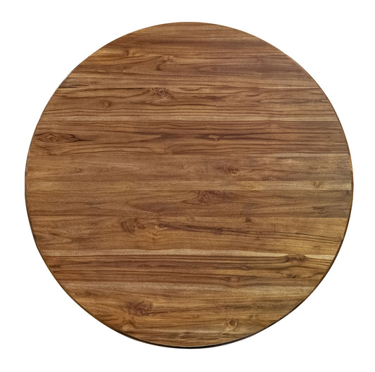 Silver - Round Table Top - Brown