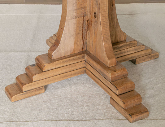 Marquez - Round Table Base - Two Tone Light Brown