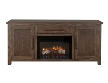Novus Lodge - 70" Electric Fireplace - Dark Brown