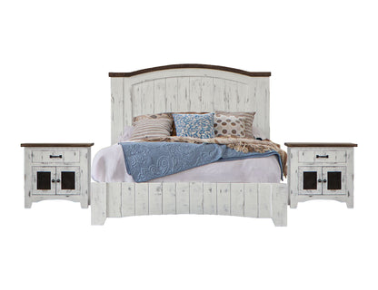 Pueblo - King Footboard & Rails - Antiqued White