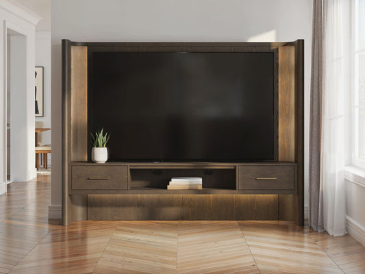 Darimore - TV Wall Console - Burnished Brown