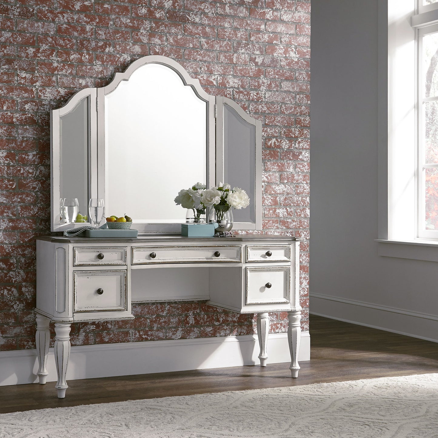 Magnolia Manor - Vanity Mirror - White