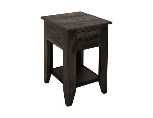 Dark Teak - Chairside Table - Oil Black