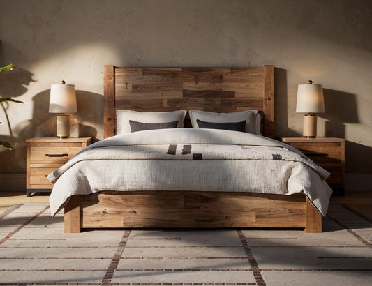 Natural Parota - Queen Platform - Brown Cappuccino
