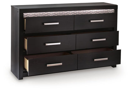 Shoralli - Six Drawer Dresser - Black