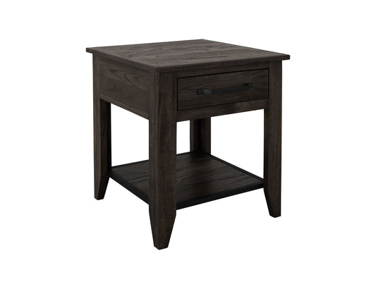 Dark Teak - End Table - Oil Black