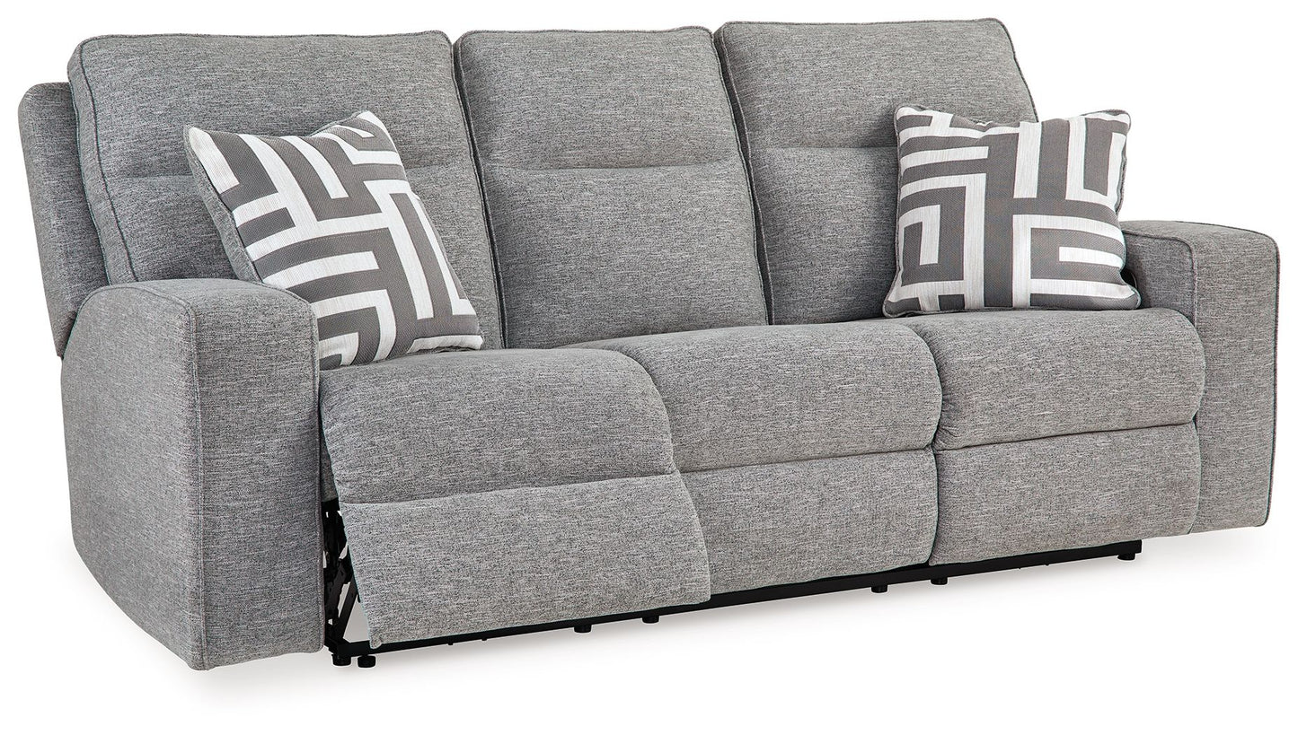 Biscoe - Power Reclining Sofa With Adj Headrest - Pewter