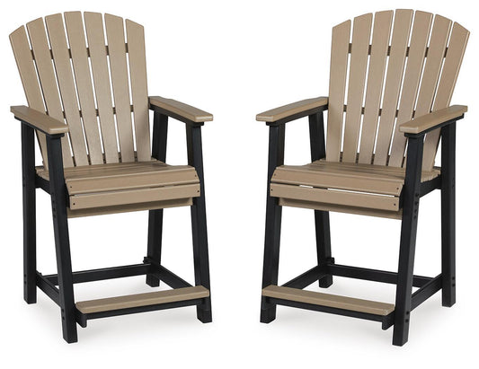 Fairen Trail - Barstool (Set of 2) - Black / Driftwood
