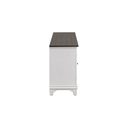 Fireplace TV Consoles - 417 80" Console With Fire FTS - White