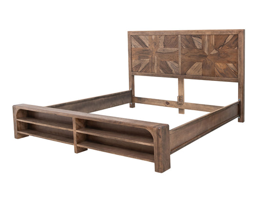 Praga - Eastern King Storage Platform - Almond / Barrel Brown