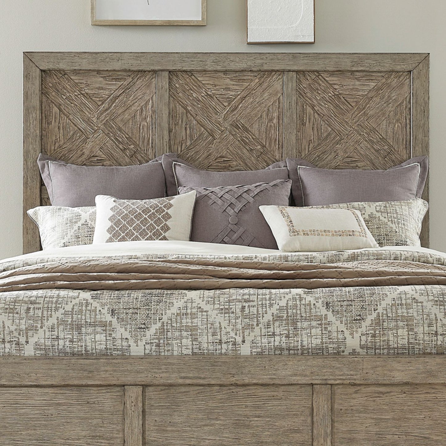 Skyview Lodge - King Panel Headboard - Cobblestone