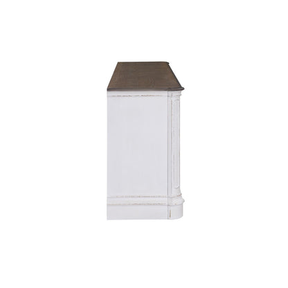 Fireplace TV Consoles - 244 82" Console With Fire FTS - White