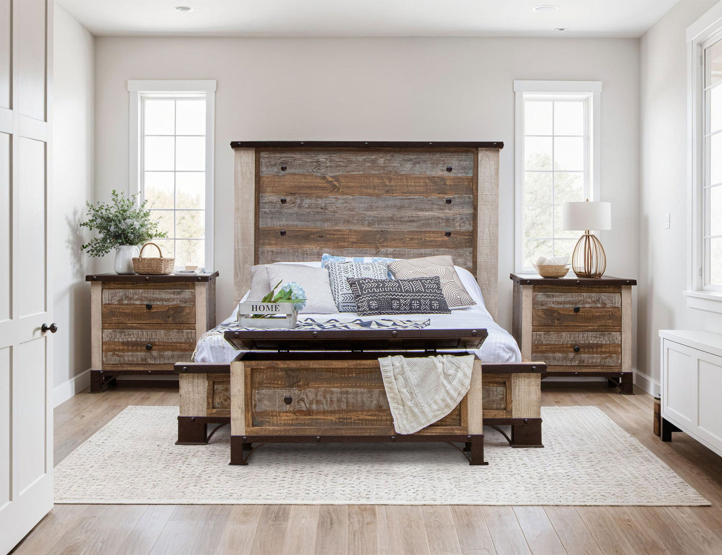 Antique - Queen Footboard & Rails - Multicolor