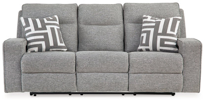 Biscoe - Power Reclining Sofa With Adj Headrest - Pewter