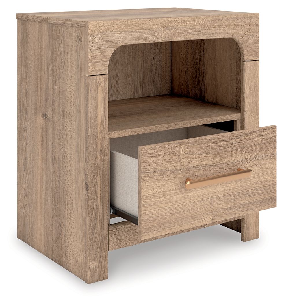 Kinlanni - One Drawer Night Stand - Tan