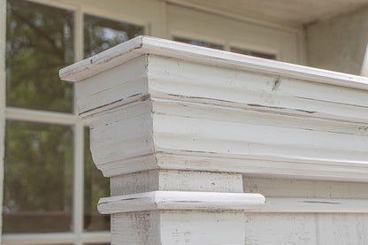 Terra - King Headboard - Distressed White