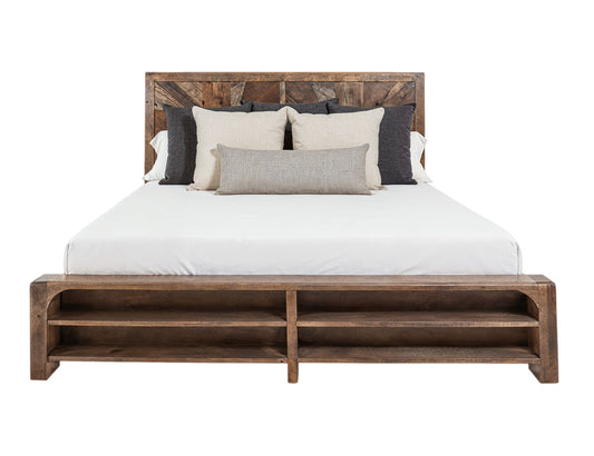 Praga - Eastern King Headboard - Almond / Barrel Brown