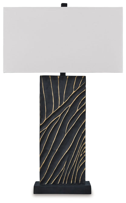 Bartlen - Poly Table Lamp - Black / Gold Finish
