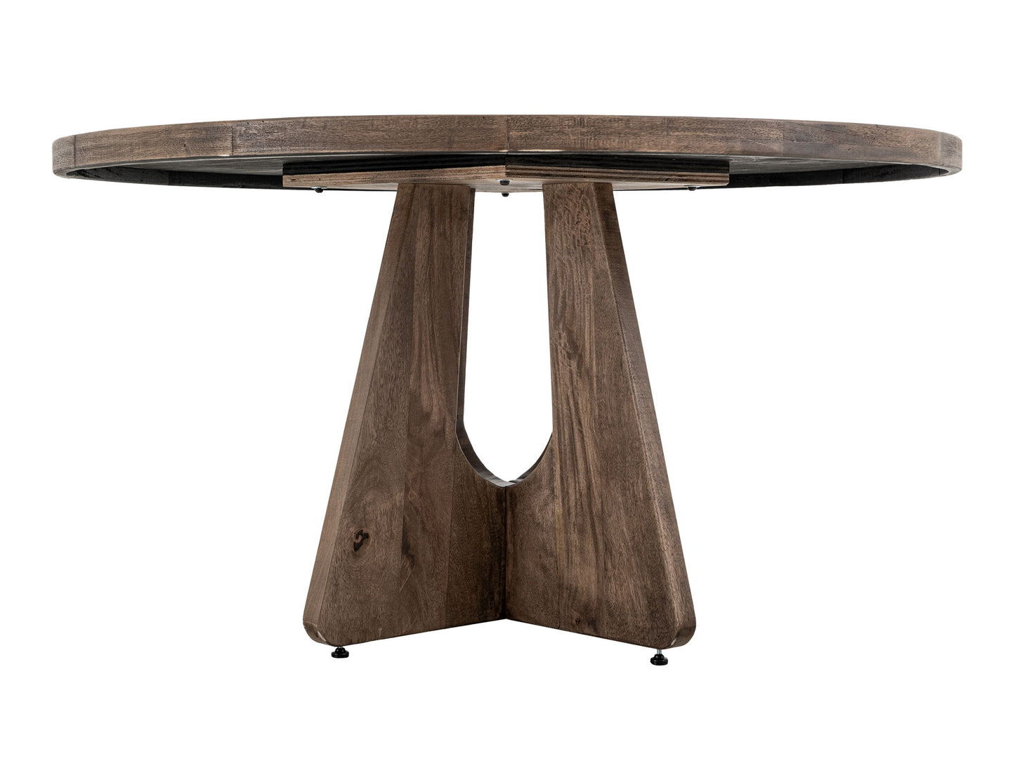 Natural Teca - Cross Table Base - Quartersawn Oak / Marooned Brown