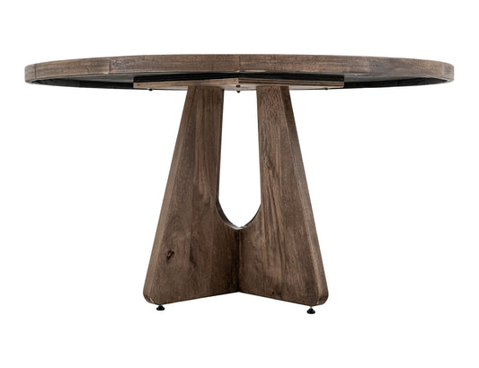 Natural Teca - Cross Table Base - Quartersawn Oak / Marooned Brown