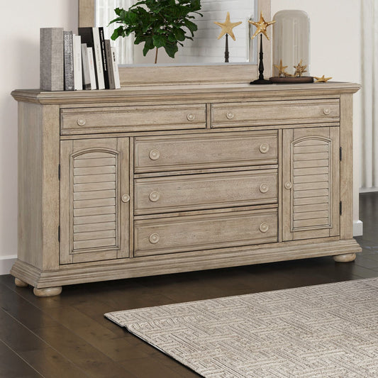 Summer House - 2 Door 5 Drawer Dresser - Sand Dune