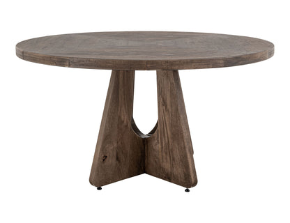 Natural Teca - 47" Round Table Top - Quartersawn Oak / Marooned Brown