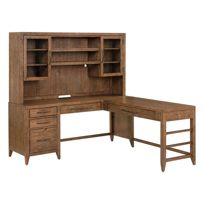 Shaker Lakes - Opt L Shaped Desk Set - Harvest Brown