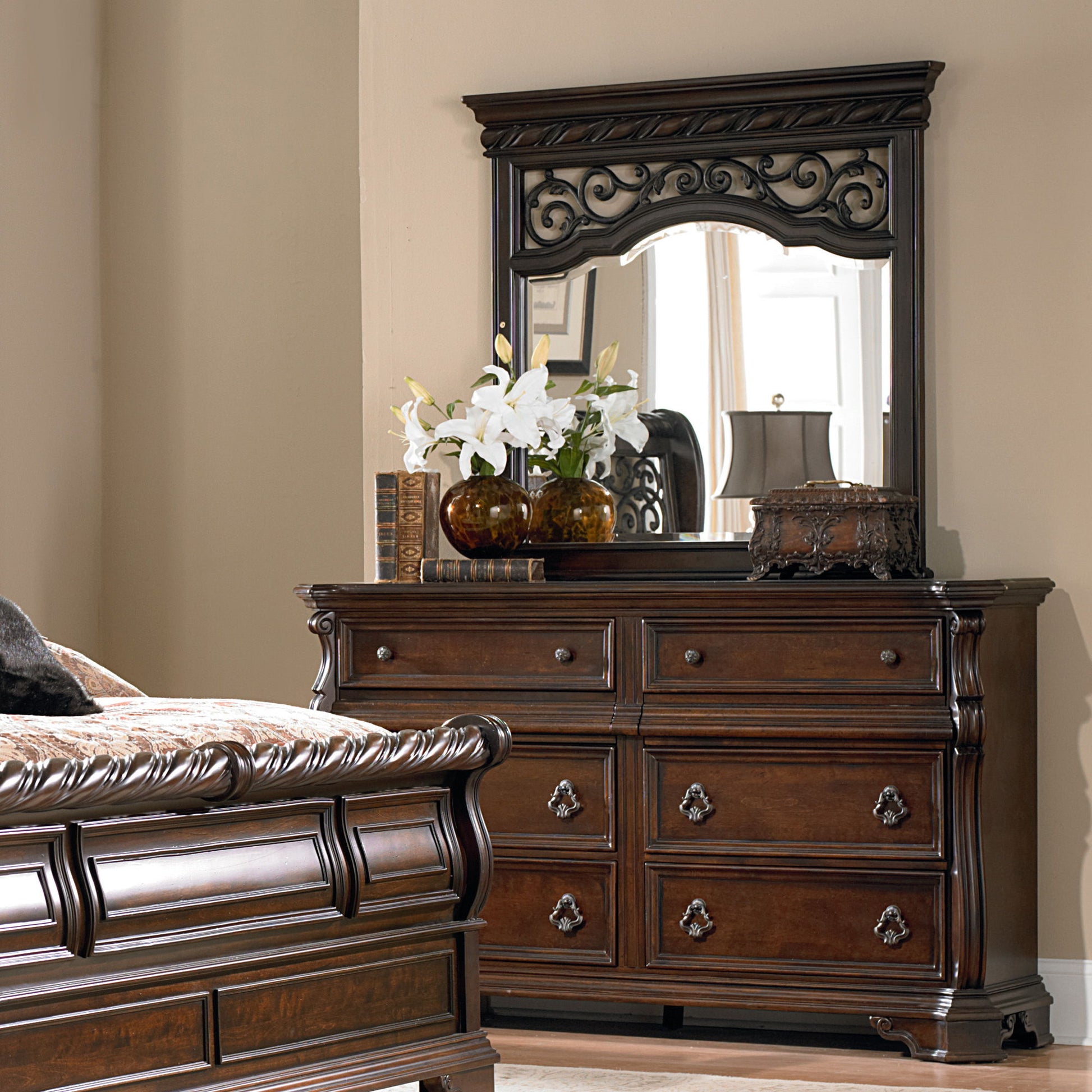 dark brown wood dresser Liberty Furniture Arbor Place 8 Drawer Double Dresser
