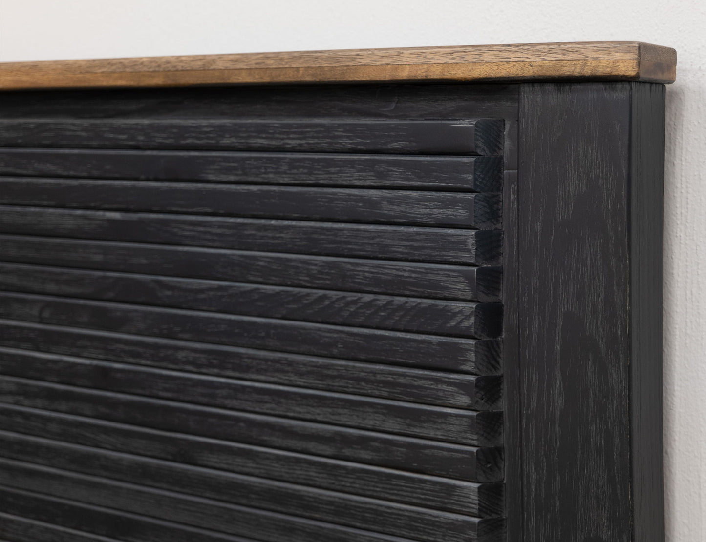 Empire - King Headboard - Satin Black / Brown