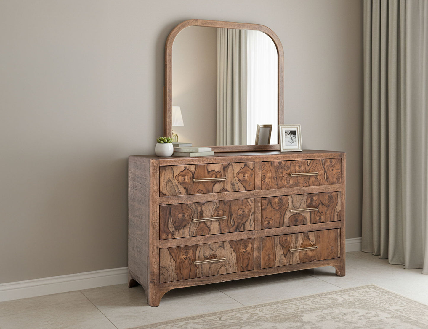 Praga - Mirror - Almond / Barrel Brown