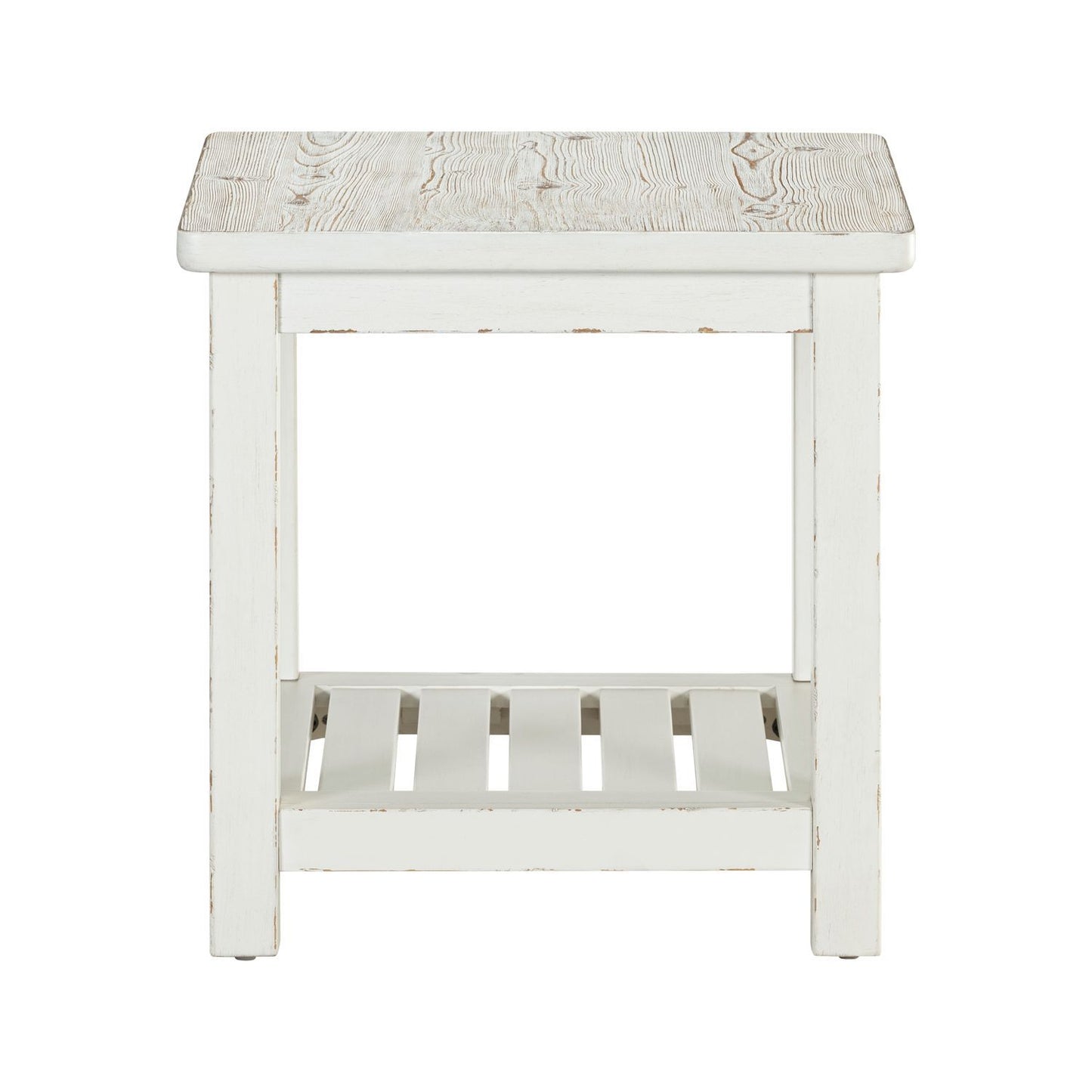 Backroads - End Table - Weathered White & Parchment Brown