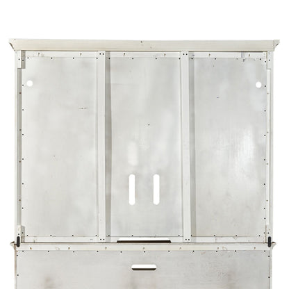 Farmhouse Reimagined - Entertainment Hutch - Antique White / Chestnut Tops