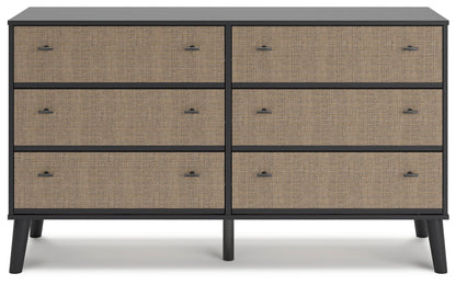 Charlang - Six Drawer Dresser - Black / Gray