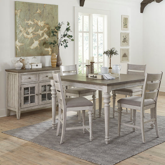 Heartland - 5 Piece Gathering Table Set (Ladder-Back Chairs) - White